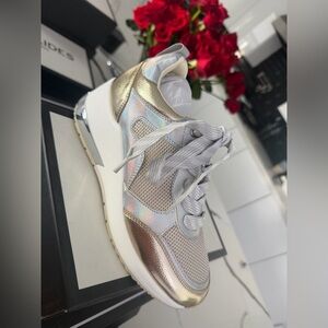 Women's Metallic Silver and Gold Sneakers